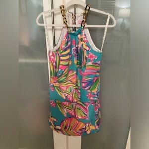 Lilly Pulitzer Sienna Halter Mini dress with chain strap